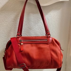 MZ Wallace red nylon with leather accents shoulder bag crossbody purse
